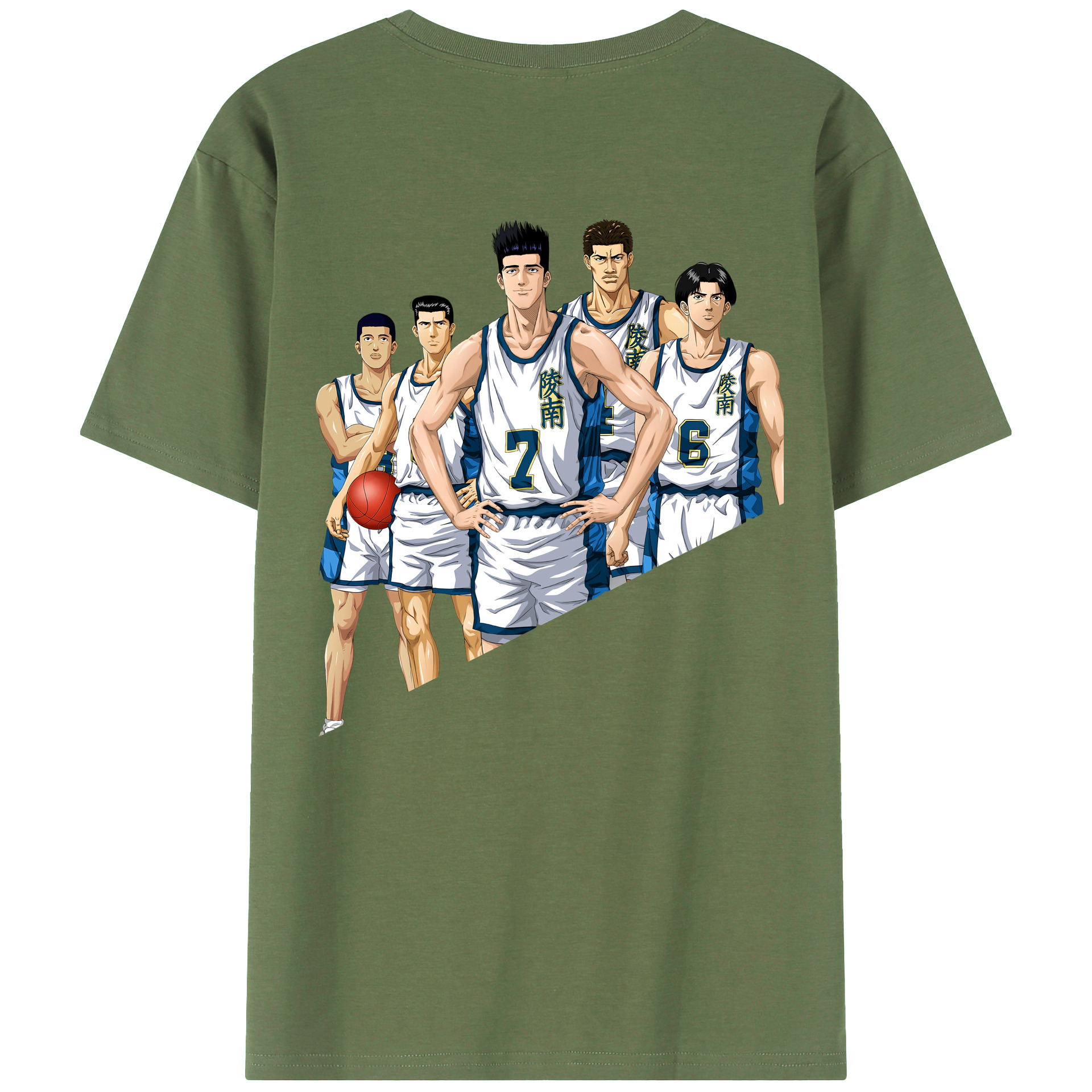 （画像用） SLAM DUNK／スラムダンク 綿100％ メンズ半袖Tシャツ（バックプリント） 通気性